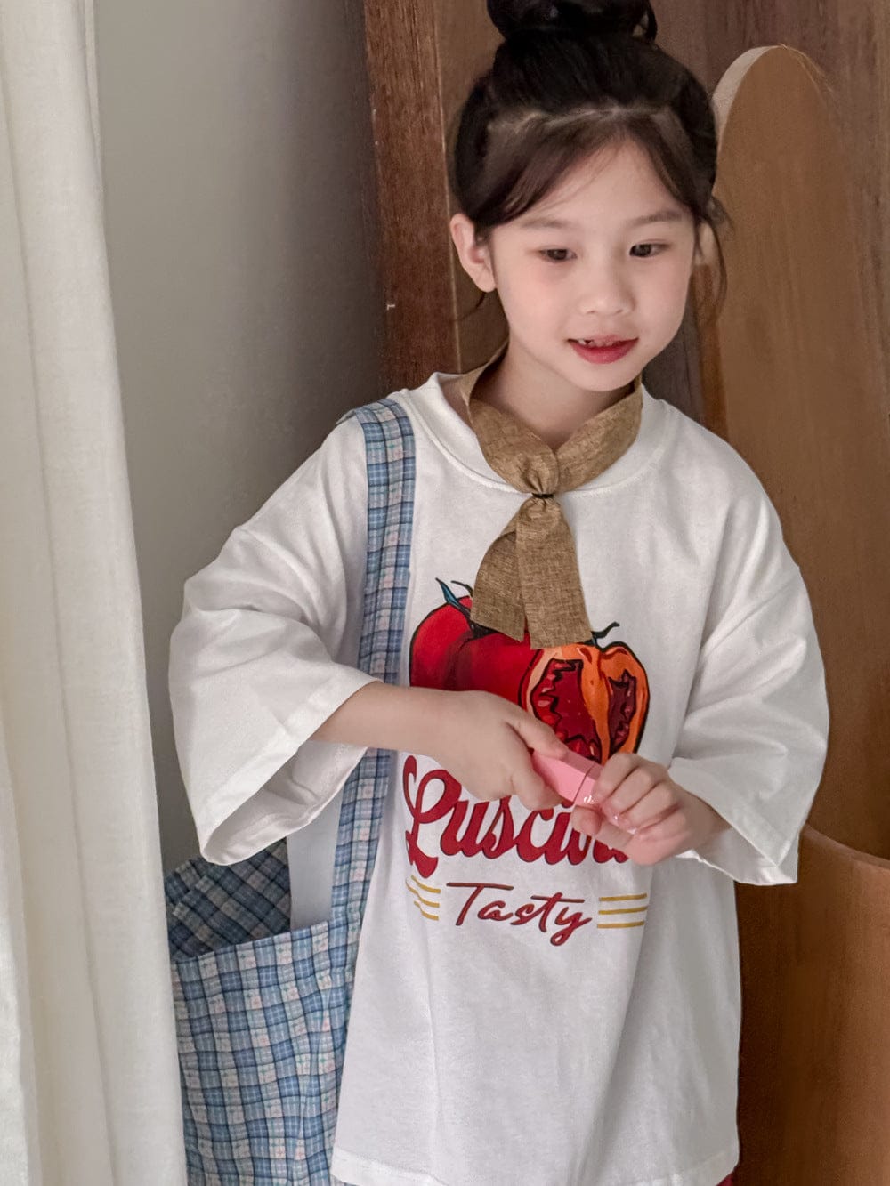 半袖Tシャツ White / 110cm トマトプリント半袖Tシャツ【mh0010058】