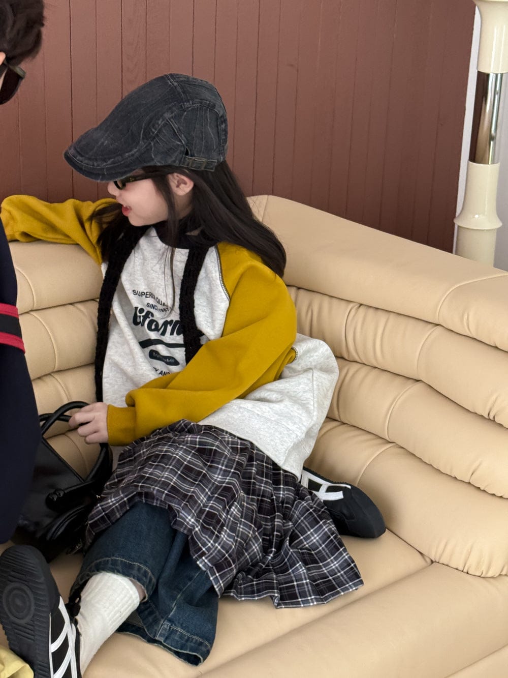 長袖Tシャツ Yellow / 90cm グラフィックプリント長袖スウェット ラグランスリーブトップス【mh0010955】