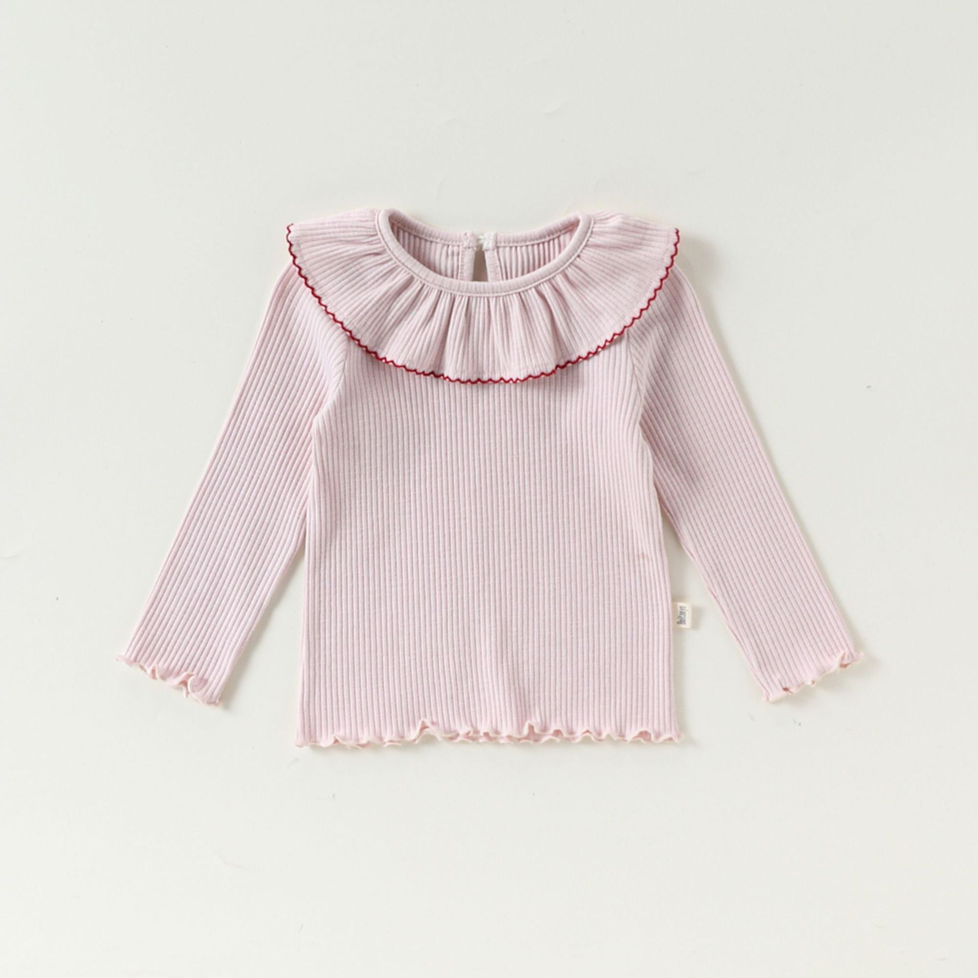 Lace Collar Cotton T-shirt レース襟 長袖Tシャツ【mh0012339】 mamahalo shop