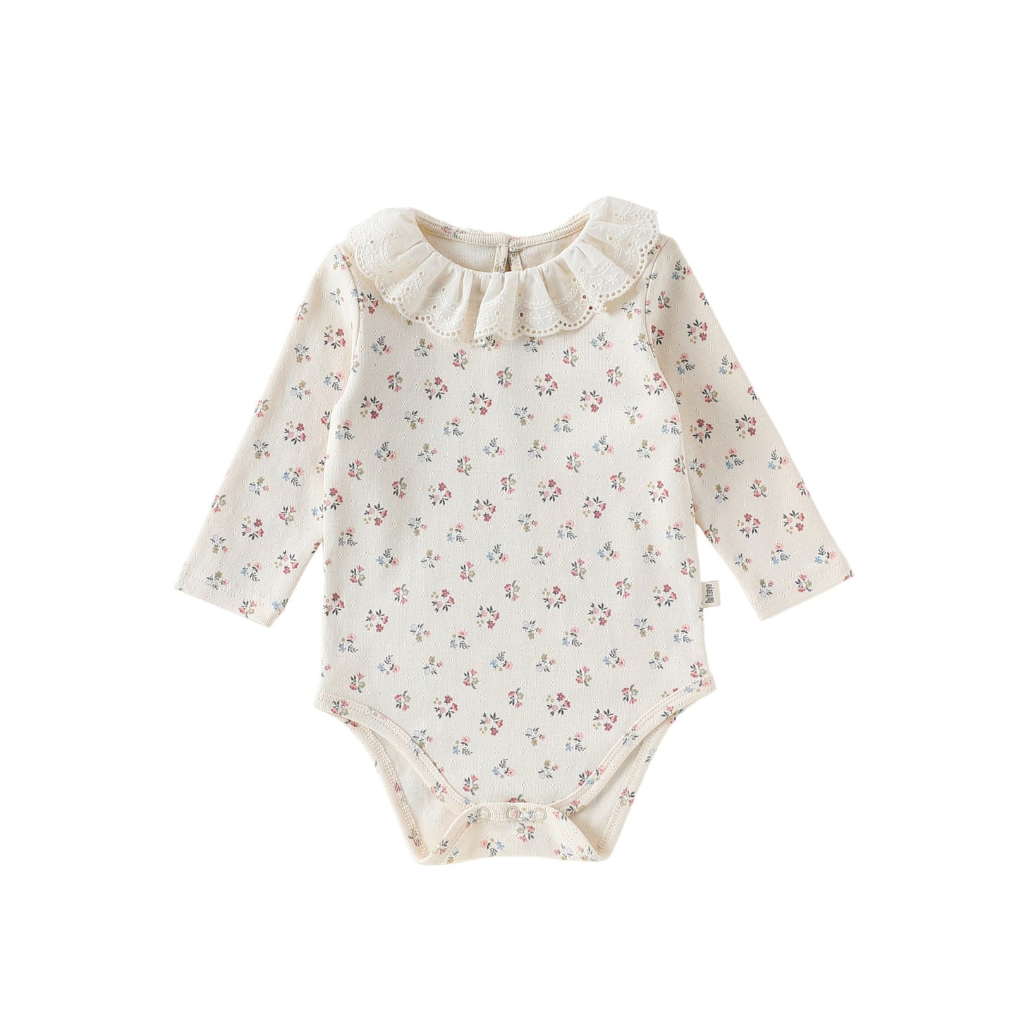 Lace Collar Floral Romper レースカラー 長袖ロンパース【mh0012328】 66cm / The bouquet is full of fart clothes mamahalo shop