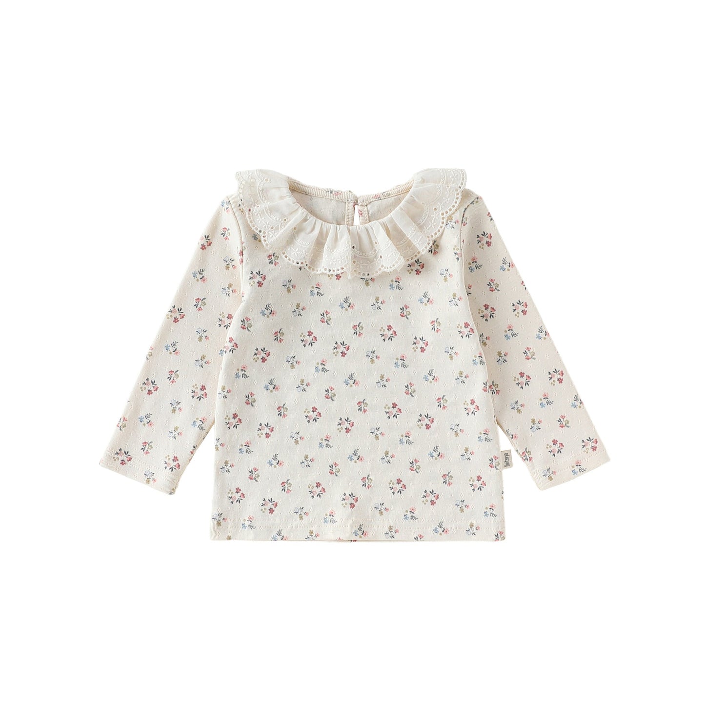 Lace Collar Floral Romper レースカラー 長袖ロンパース【mh0012328】 73CM / Bouquets of flowers spread over the top mamahalo shop