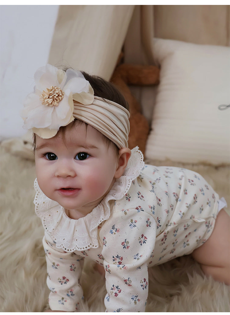 Lace Collar Floral Romper レースカラー 長袖ロンパース【mh0012328】 Beitaoya