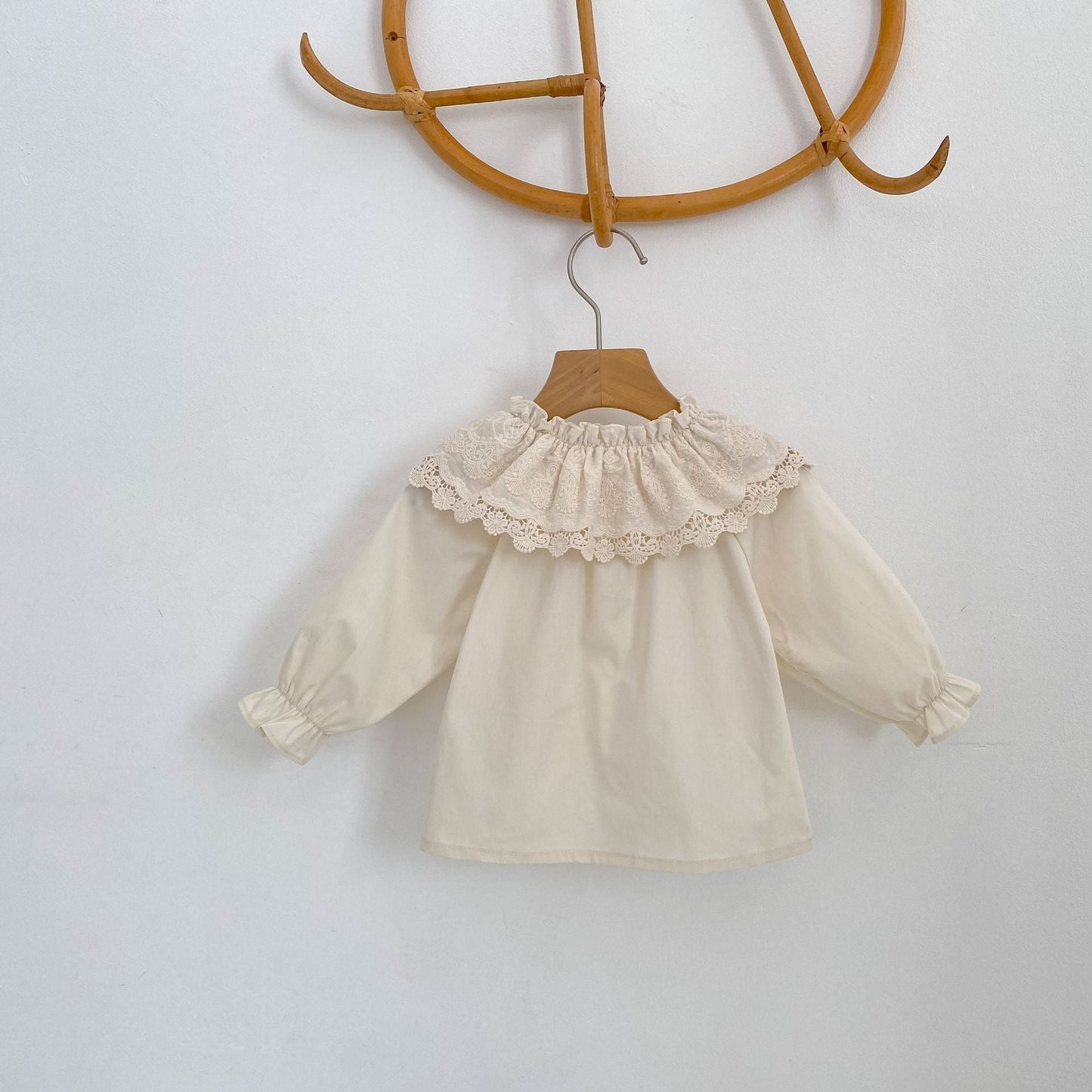 Lace Collar Long Sleeve Blouse ビックレースカラー 長袖ブラウス【mh0012400】 Engepapa
