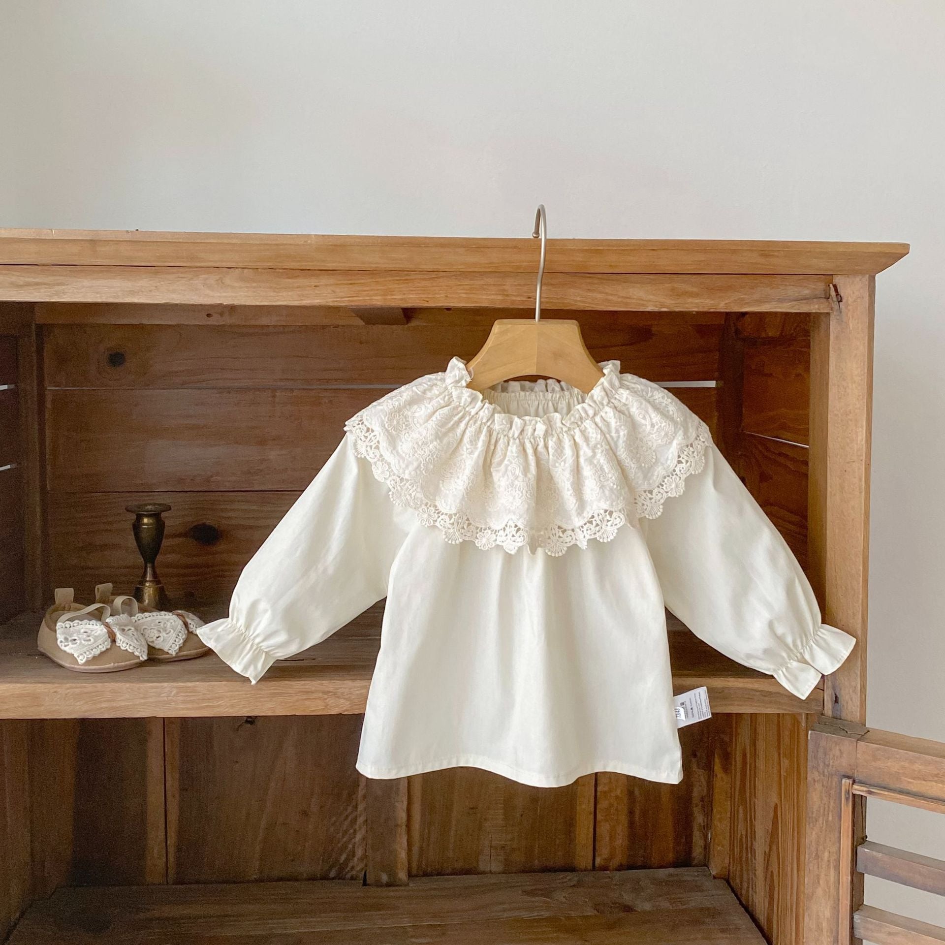 Lace Collar Long Sleeve Blouse ビックレースカラー 長袖ブラウス【mh0012400】 Engepapa