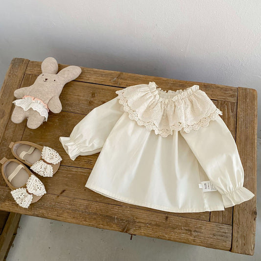 Lace Collar Long Sleeve Blouse ビックレースカラー 長袖ブラウス【mh0012400】 Engepapa