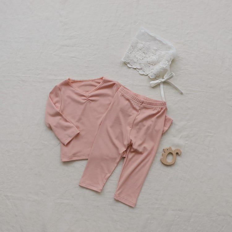 Lace Collar Loungewear Set レース襟 ルームウェア セットアップ【mh0012691】 BBAMMA 長袖パジャマ