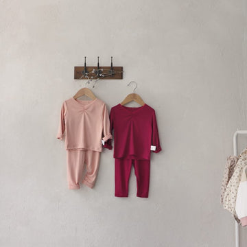 Lace Collar Loungewear Set レース襟 ルームウェア セットアップ【mh0012691】 BBAMMA 長袖パジャマ