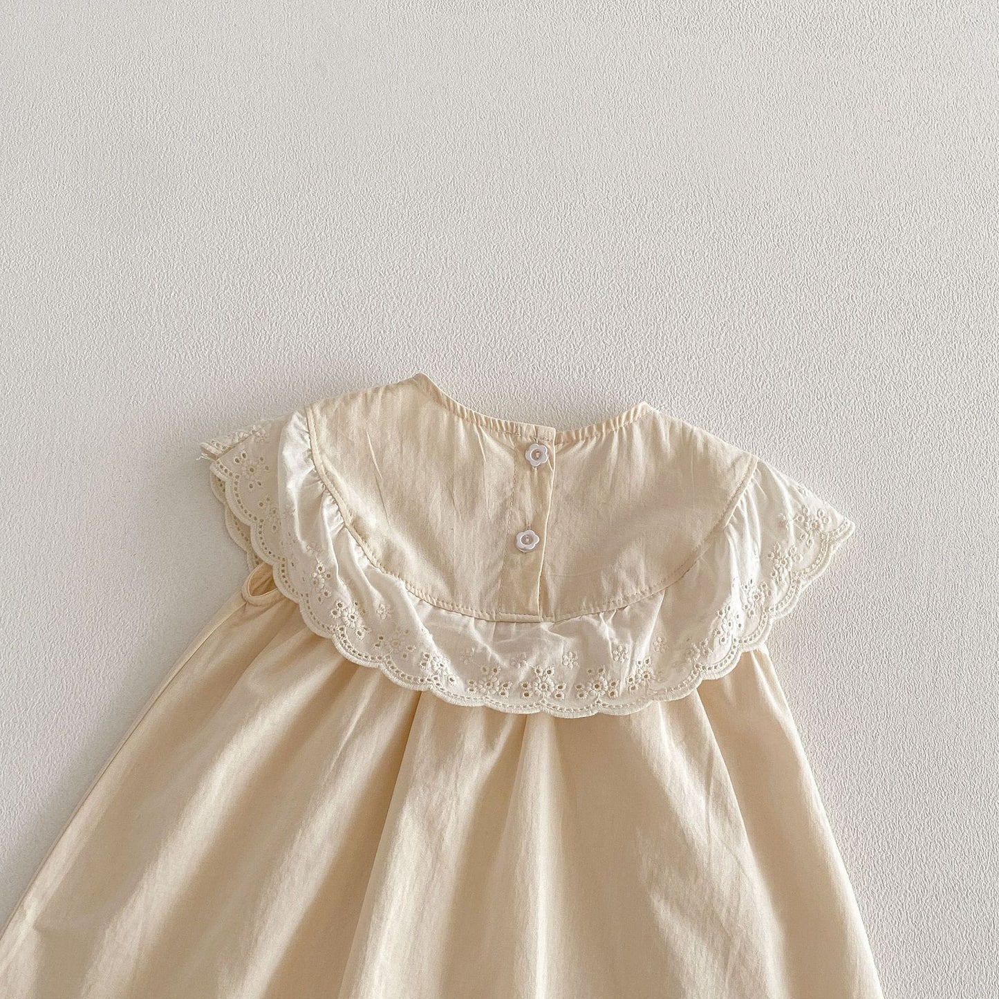 Lace Collar Ribbon Cotton Dress レース襟 リボン ノースリーブ ワンピース【mh0012712】 angou ノースリーブワンピース