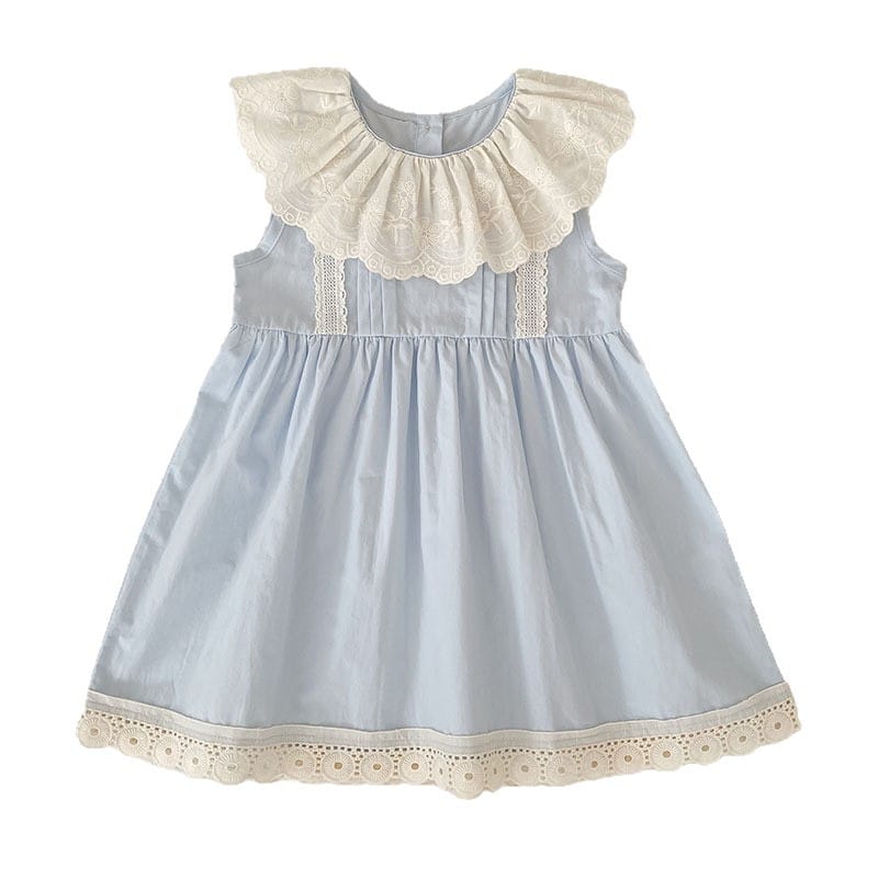 Lace Collar Romper Dress ラッフル ロンパース ミモレ丈ワンピース【mh0013162】 Aeg babyi ノースリーブロンパース