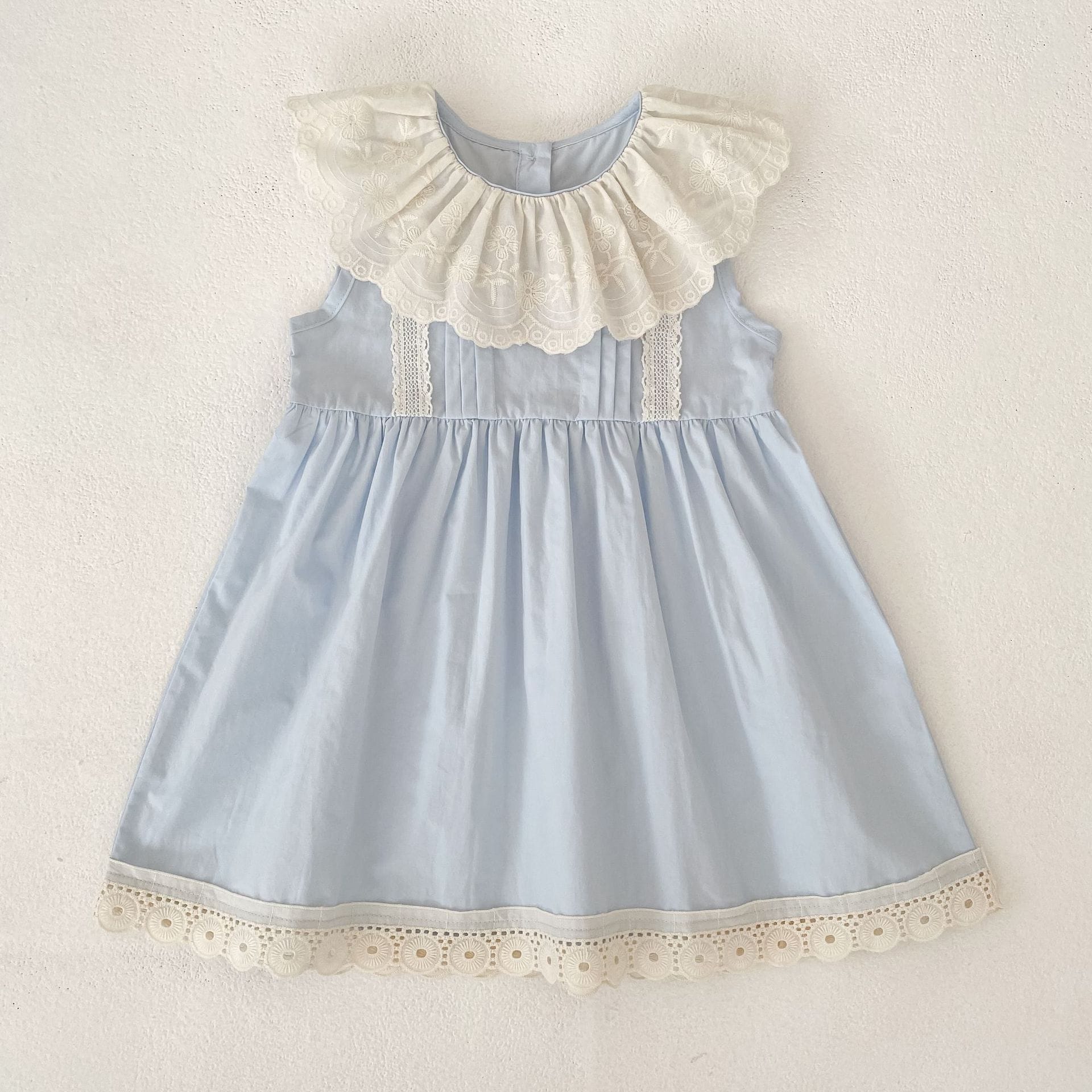 Lace Collar Romper Dress ラッフル ロンパース ミモレ丈ワンピース【mh0013162】 Aeg babyi ノースリーブロンパース