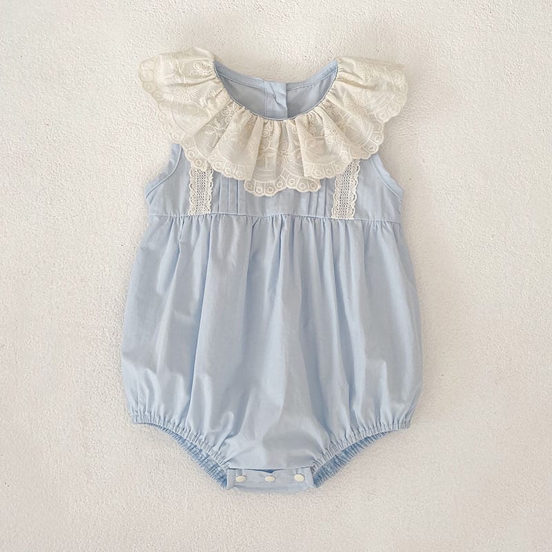 Lace Collar Romper Dress ラッフル ロンパース ミモレ丈ワンピース【mh0013162】 Rompers / 66cm Aeg babyi ノースリーブロンパース
