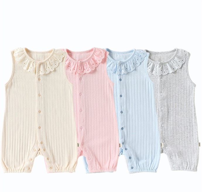 Lace Cotton Romper レース ノースリーブロンパース【mh0013027】 Beitaoya ノースリーブロンパース