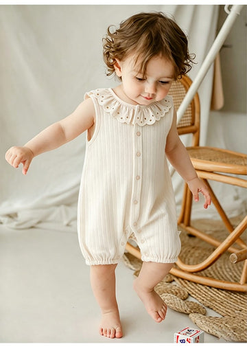 Lace Cotton Romper レース ノースリーブロンパース【mh0013027】 Beitaoya ノースリーブロンパース