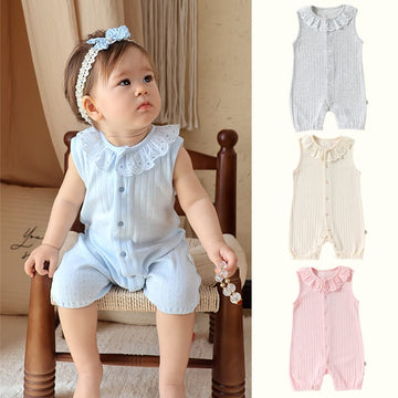 Lace Cotton Romper レース ノースリーブロンパース【mh0013027】 Beitaoya ノースリーブロンパース