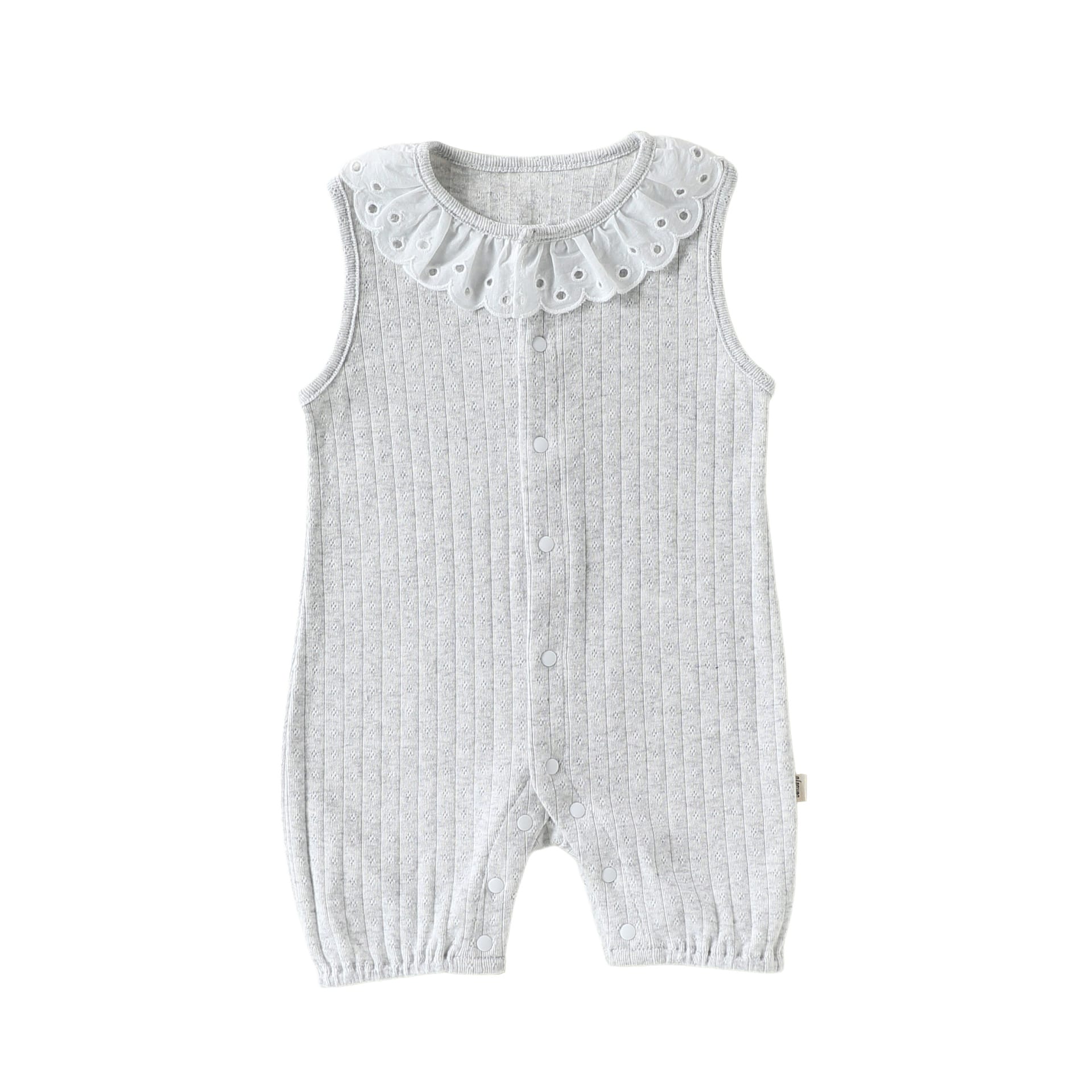 Lace Cotton Romper レース ノースリーブロンパース【mh0013027】 Gray / 66cm Beitaoya ノースリーブロンパース