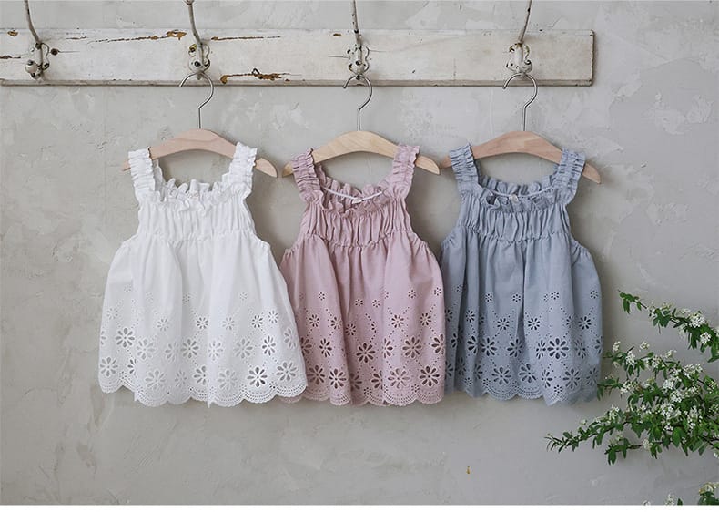 Lace Embroidered Cami 刺繍 チュニックキャミソール【mh0012980】 Strawberry Coral タンクトップ・キャミソール・ノースリーブトップス