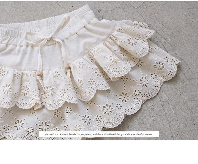 Lace Embroidered Shorts 刺繍 レースショートパンツ【mh0012979】 Strawberry Coral ハーフパンツ・ショートパンツ
