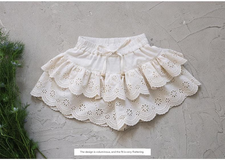 Lace Embroidered Shorts 刺繍 レースショートパンツ【mh0012979】 Strawberry Coral ハーフパンツ・ショートパンツ