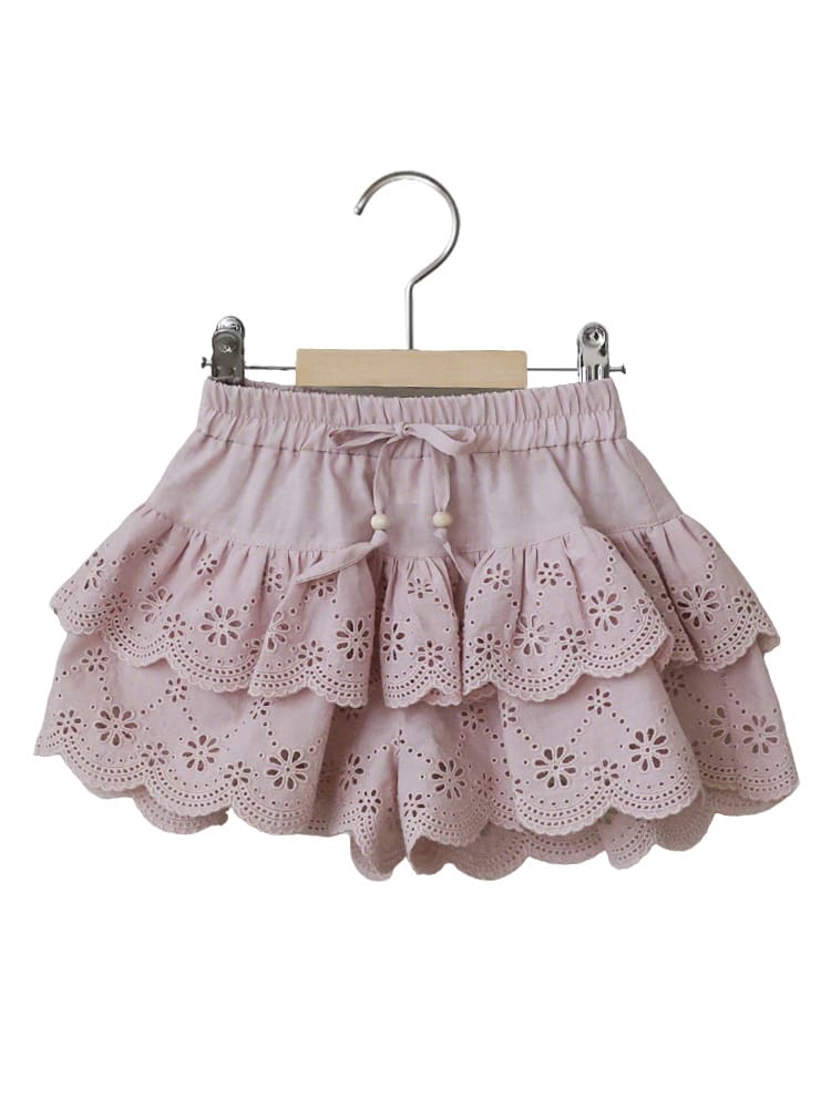 Lace Embroidered Shorts 刺繍 レースショートパンツ【mh0012979】 Strawberry Coral ハーフパンツ・ショートパンツ