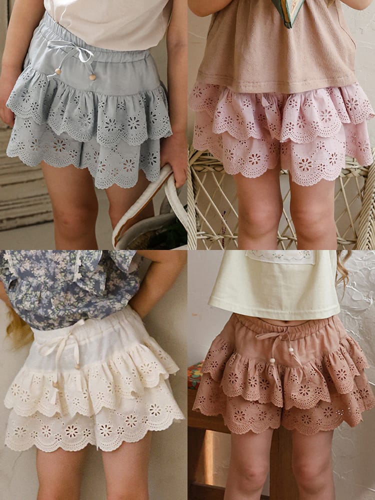 Lace Embroidered Shorts 刺繍 レースショートパンツ【mh0012979】 Strawberry Coral ハーフパンツ・ショートパンツ