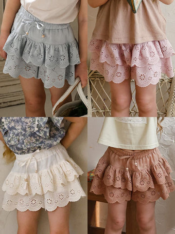 Lace Embroidered Shorts 刺繍 レースショートパンツ【mh0012979】 Strawberry Coral ハーフパンツ・ショートパンツ