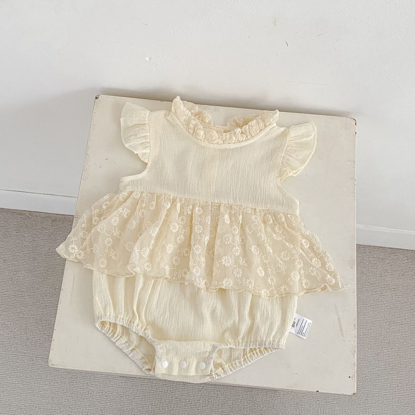 Lace Flutter Sleeve Romper レース フリル袖 ロンパース【mh0012487】 Engepapa ノースリーブロンパース