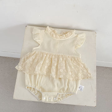 Lace Flutter Sleeve Romper レース フリル袖 ロンパース【mh0012487】 Engepapa ノースリーブロンパース