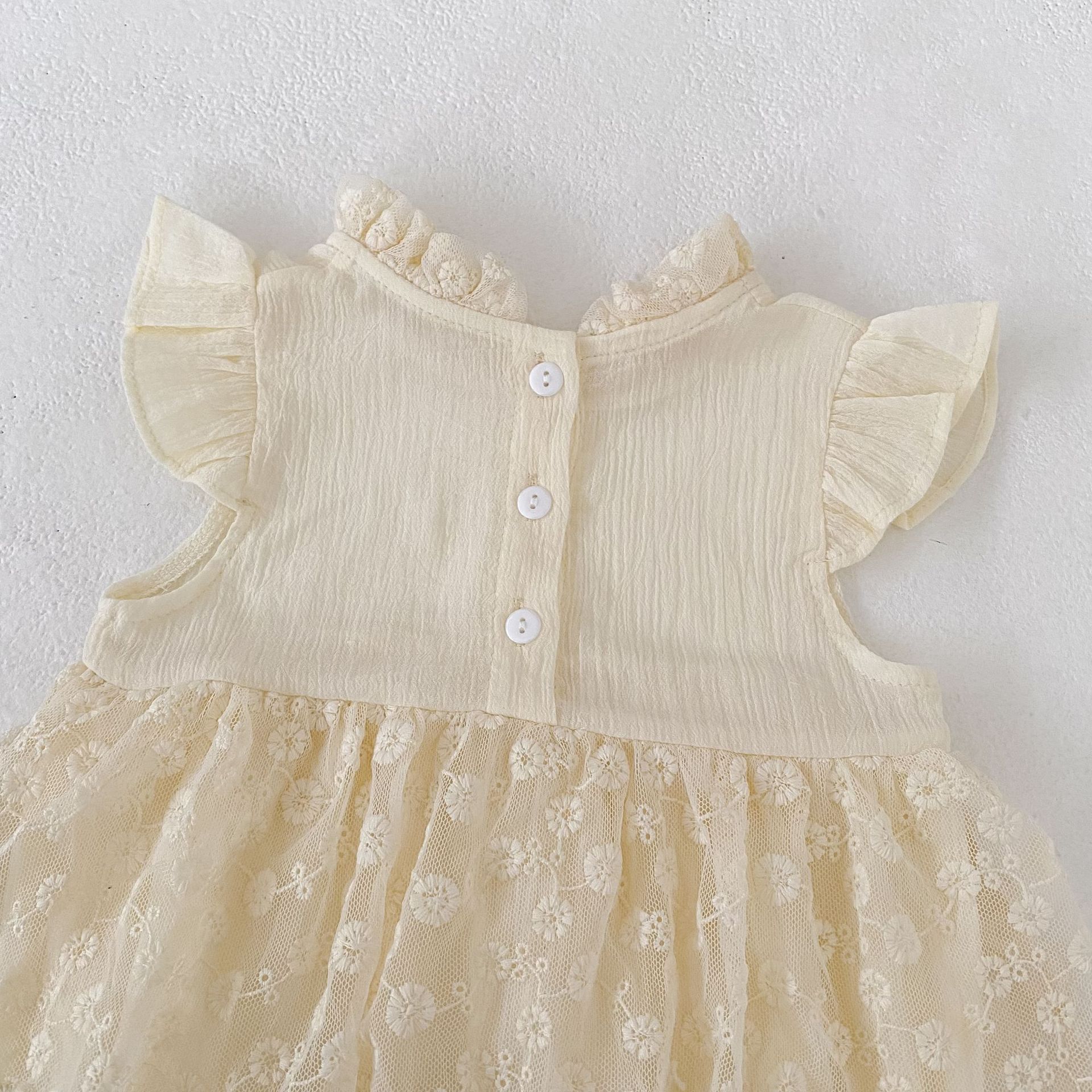 Lace Flutter Sleeve Romper レース フリル袖 ロンパース【mh0012487】 Engepapa ノースリーブロンパース