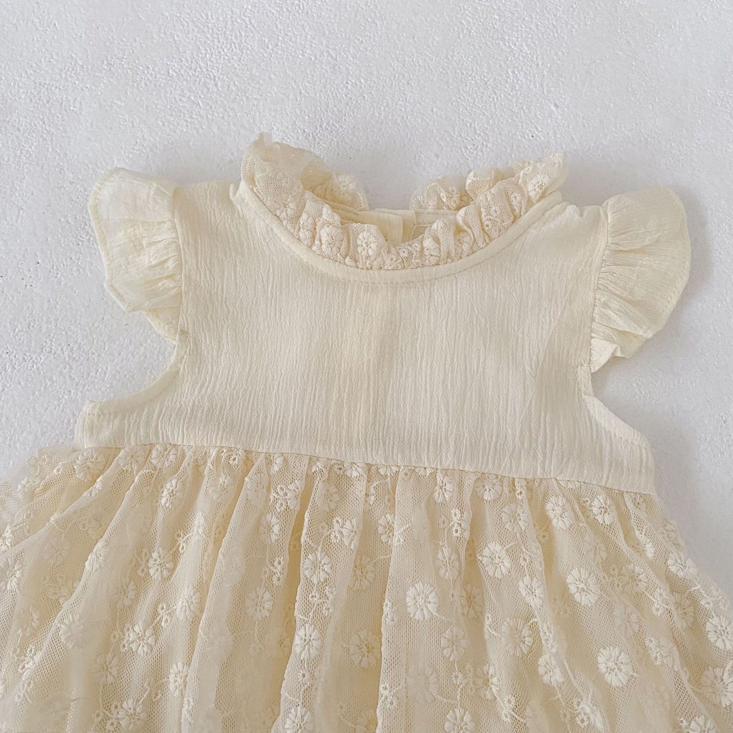 Lace Flutter Sleeve Romper レース フリル袖 ロンパース【mh0012487】 Engepapa ノースリーブロンパース