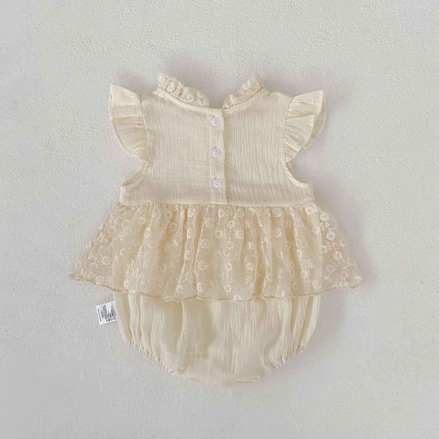 Lace Flutter Sleeve Romper レース フリル袖 ロンパース【mh0012487】 Engepapa ノースリーブロンパース