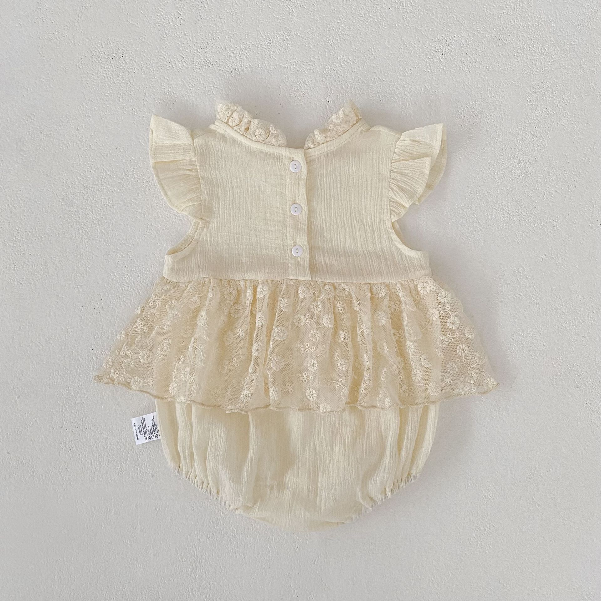 Lace Flutter Sleeve Romper レース フリル袖 ロンパース【mh0012487】 Engepapa ノースリーブロンパース