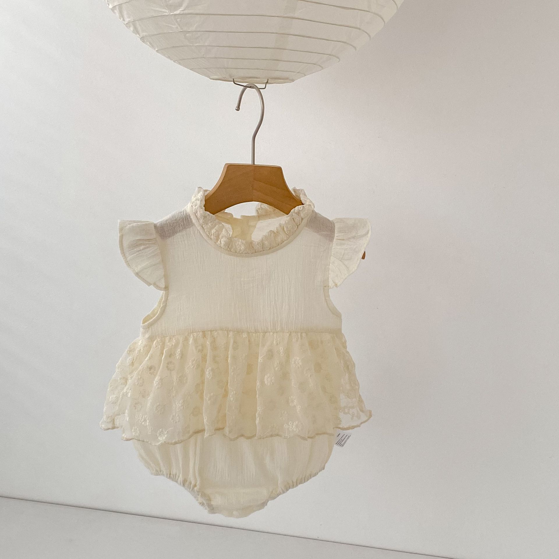 Lace Flutter Sleeve Romper レース フリル袖 ロンパース【mh0012487】 Engepapa ノースリーブロンパース