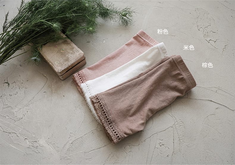 Lace Hem Shorts ストレッチ レース ショートレギンスパンツ【mh0012978】 Strawberry Coral レギンスパンツ