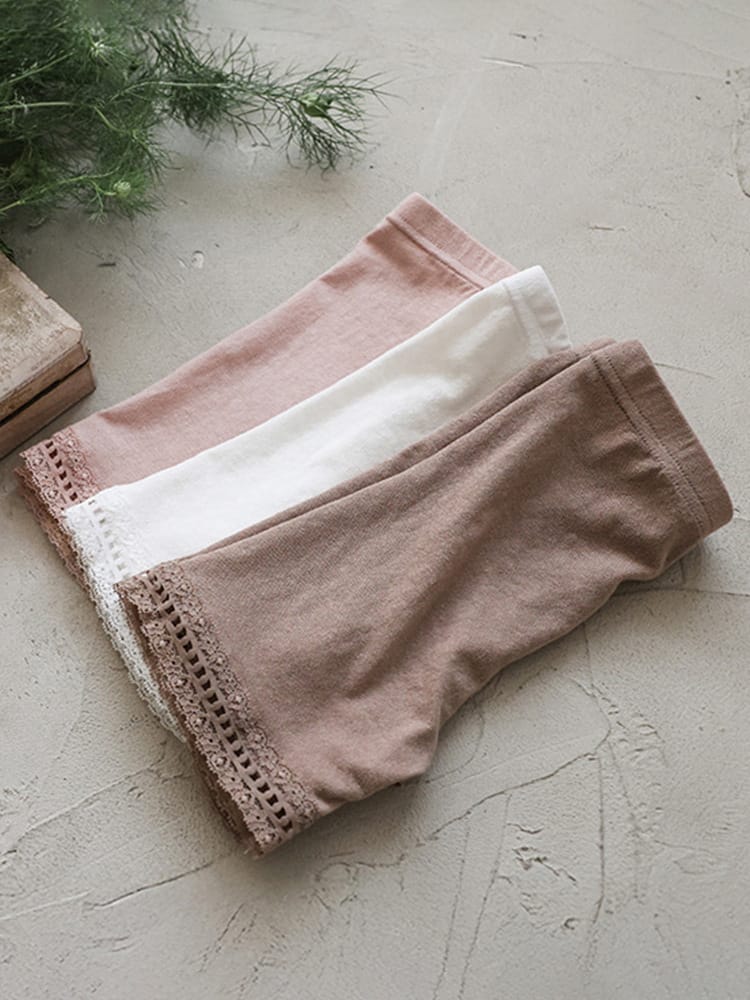 Lace Hem Shorts ストレッチ レース ショートレギンスパンツ【mh0012978】 Strawberry Coral レギンスパンツ