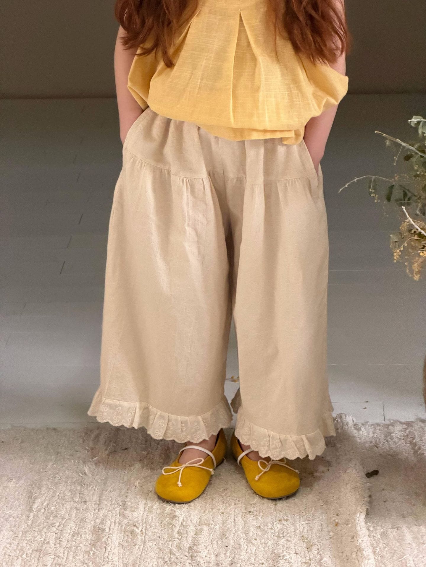Lace Hem Wide-leg Pants アイレット レース ワイドパンツ【mh0012894】 Jianzidan ロングパンツ・スウェットパンツ