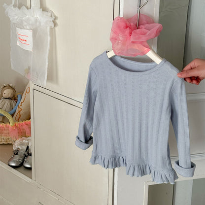 Lace Jacquard Cotton Top レース ジャガード コットン トップス【mh0012294】 Blue / 90cm Laibaobao