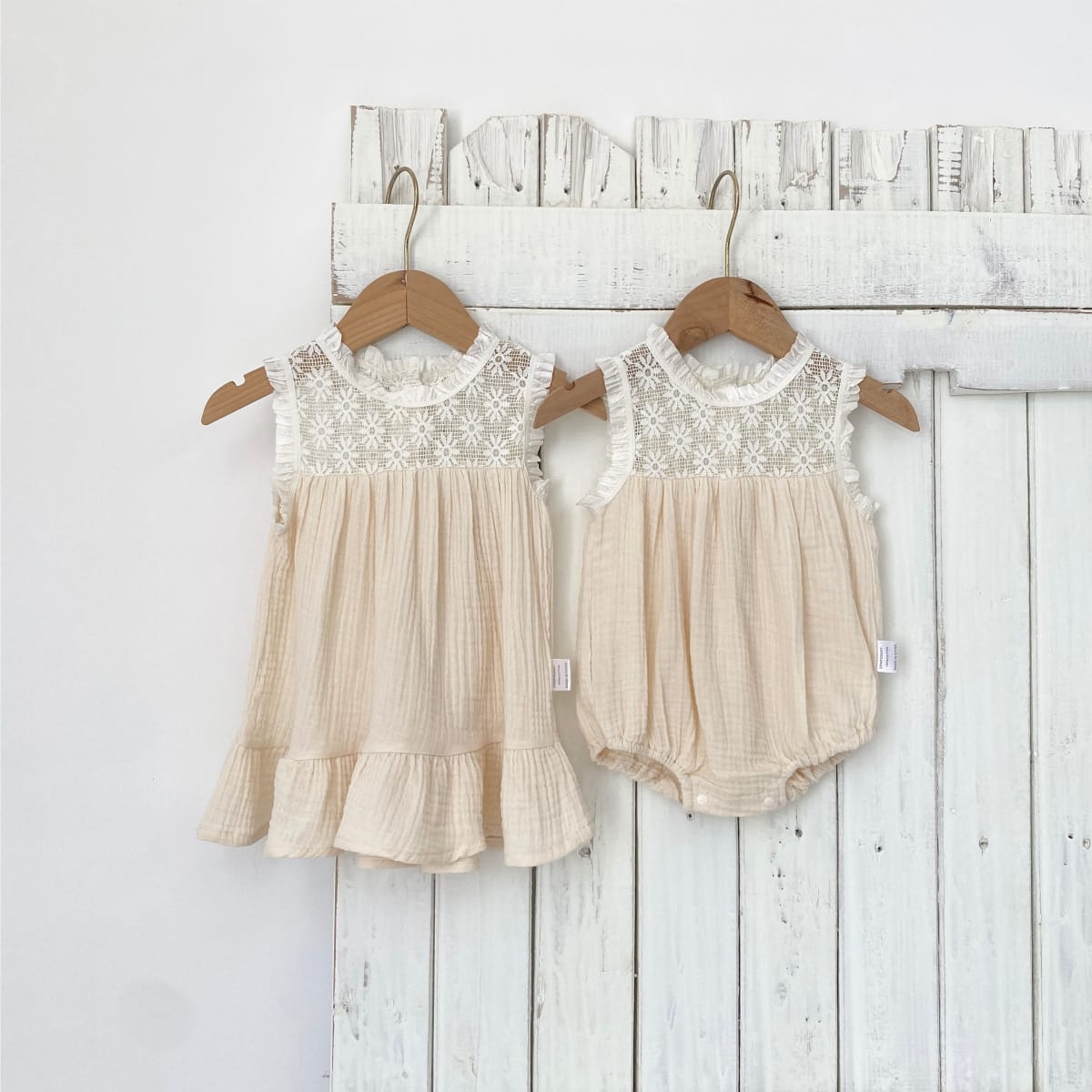 Lace Patchwork Gauze Dress シアーレース ノースリーブワンピース【mh0013108】 BBAMMA ノースリーブワンピース