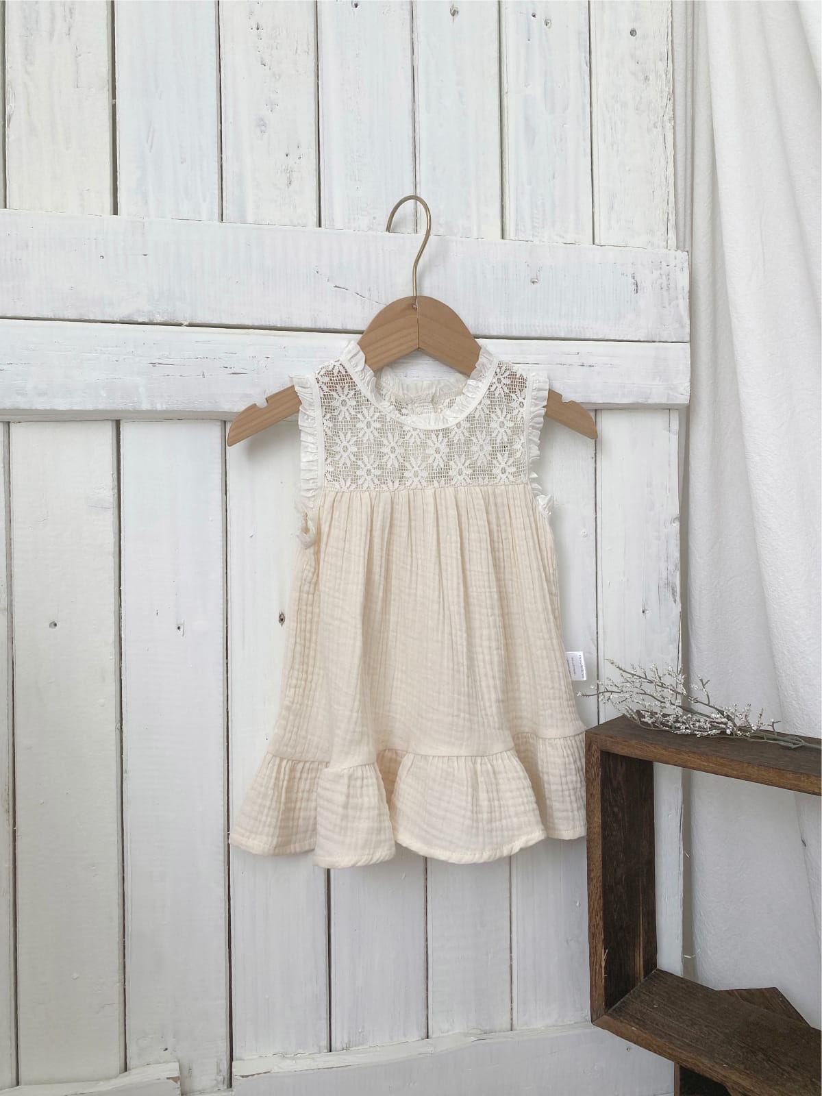 Lace Patchwork Gauze Dress シアーレース ノースリーブワンピース【mh0013108】 BBAMMA ノースリーブワンピース