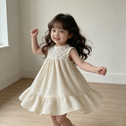 Lace Patchwork Gauze Dress シアーレース ノースリーブワンピース【mh0013108】 BBAMMA ノースリーブワンピース