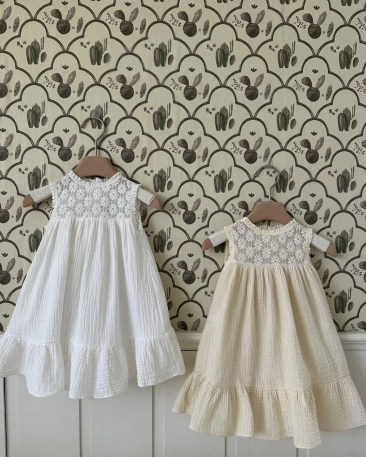 Lace Patchwork Gauze Dress シアーレース ノースリーブワンピース【mh0013108】 BBAMMA ノースリーブワンピース