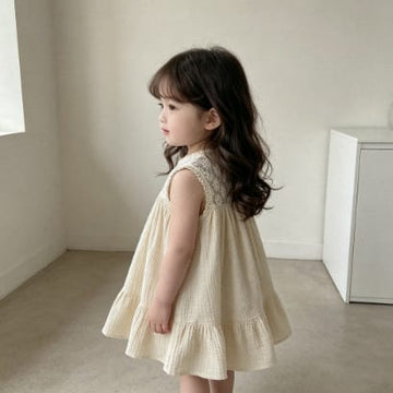 Lace Patchwork Gauze Dress シアーレース ノースリーブワンピース【mh0013108】 BBAMMA ノースリーブワンピース