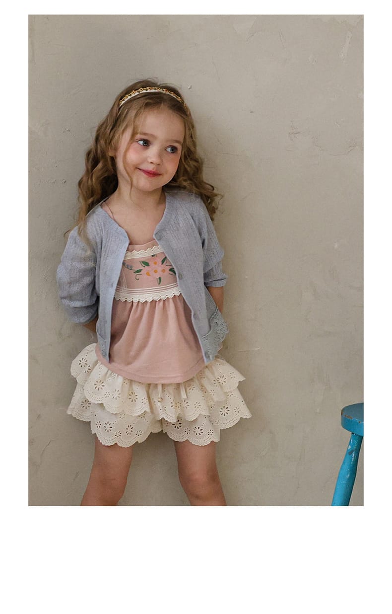 Lace Point Cardigan 透かし編み カーディガン【mh0012977】 Strawberry Coral カーディガン・パーカー