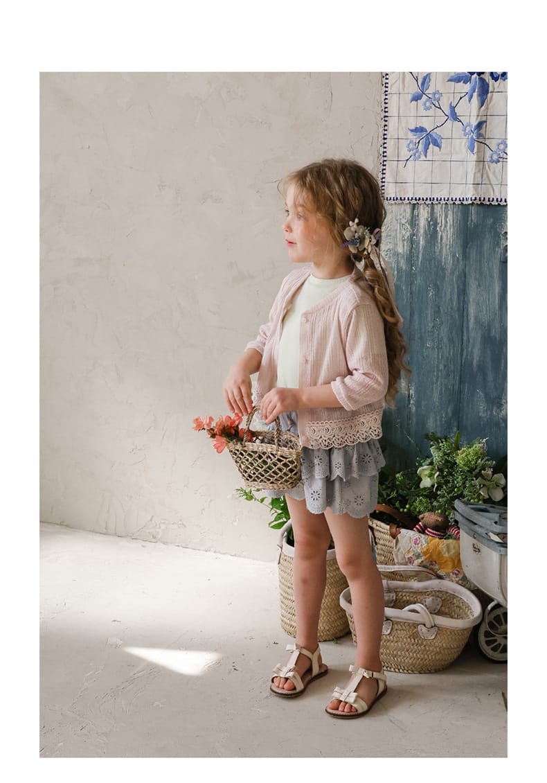 Lace Point Cardigan 透かし編み カーディガン【mh0012977】 Strawberry Coral カーディガン・パーカー