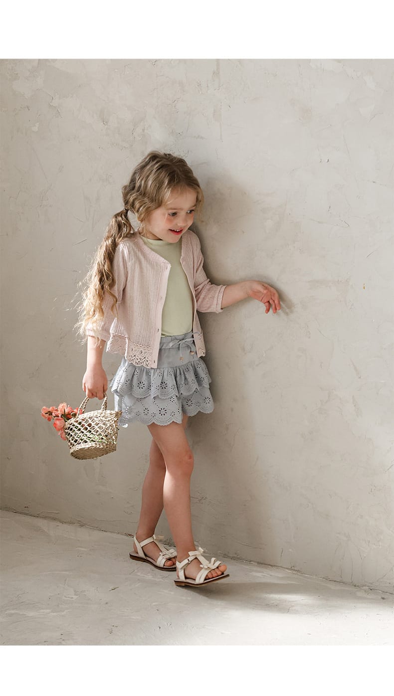Lace Point Cardigan 透かし編み カーディガン【mh0012977】 Strawberry Coral カーディガン・パーカー