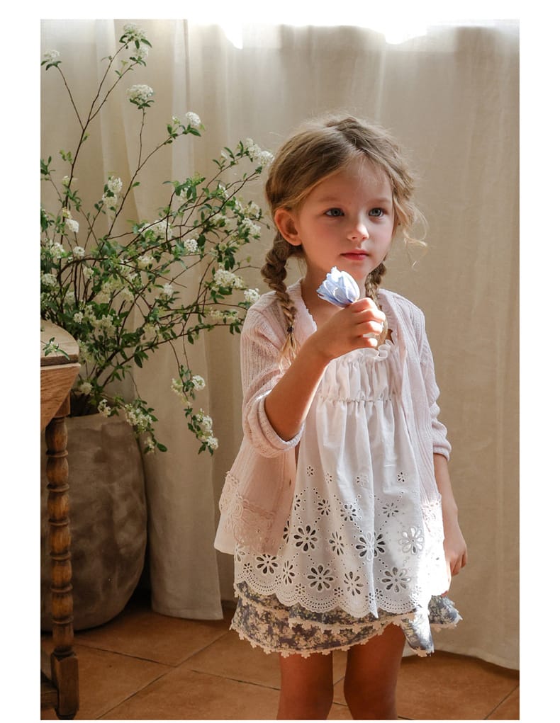 Lace Point Cardigan 透かし編み カーディガン【mh0012977】 Strawberry Coral カーディガン・パーカー
