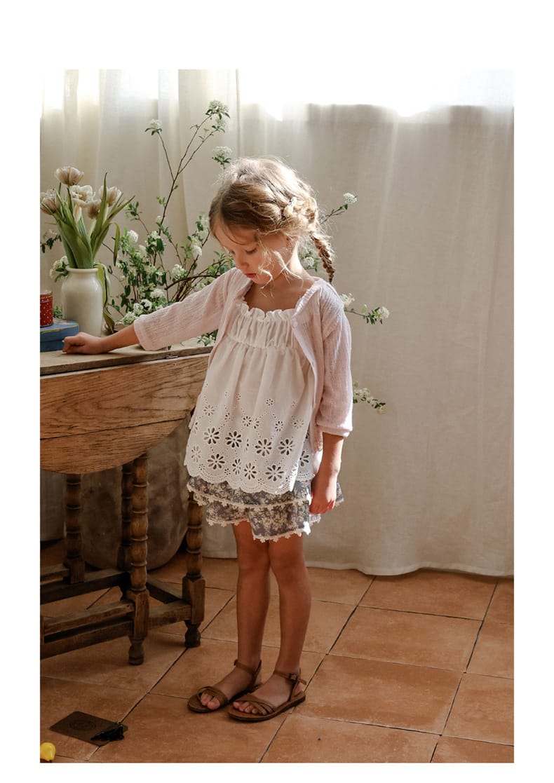 Lace Point Cardigan 透かし編み カーディガン【mh0012977】 Strawberry Coral カーディガン・パーカー