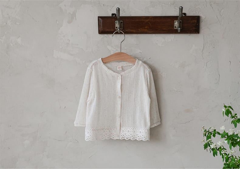 Lace Point Cardigan 透かし編み カーディガン【mh0012977】 Strawberry Coral カーディガン・パーカー