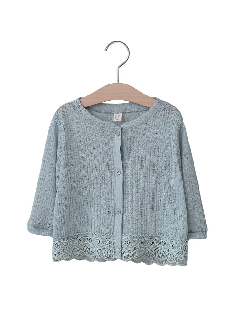 Lace Point Cardigan 透かし編み カーディガン【mh0012977】 Strawberry Coral カーディガン・パーカー