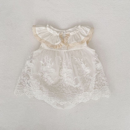 Lace Ruffle Dress Romper チュール レース フリル袖 ロンパース【mh0012494】 Engepapa 半袖ロンパース