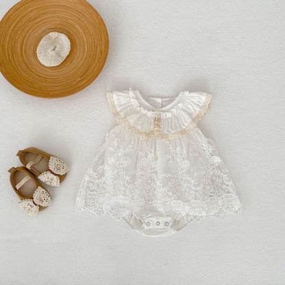 Lace Ruffle Dress Romper チュール レース フリル袖 ロンパース【mh0012494】 Engepapa 半袖ロンパース